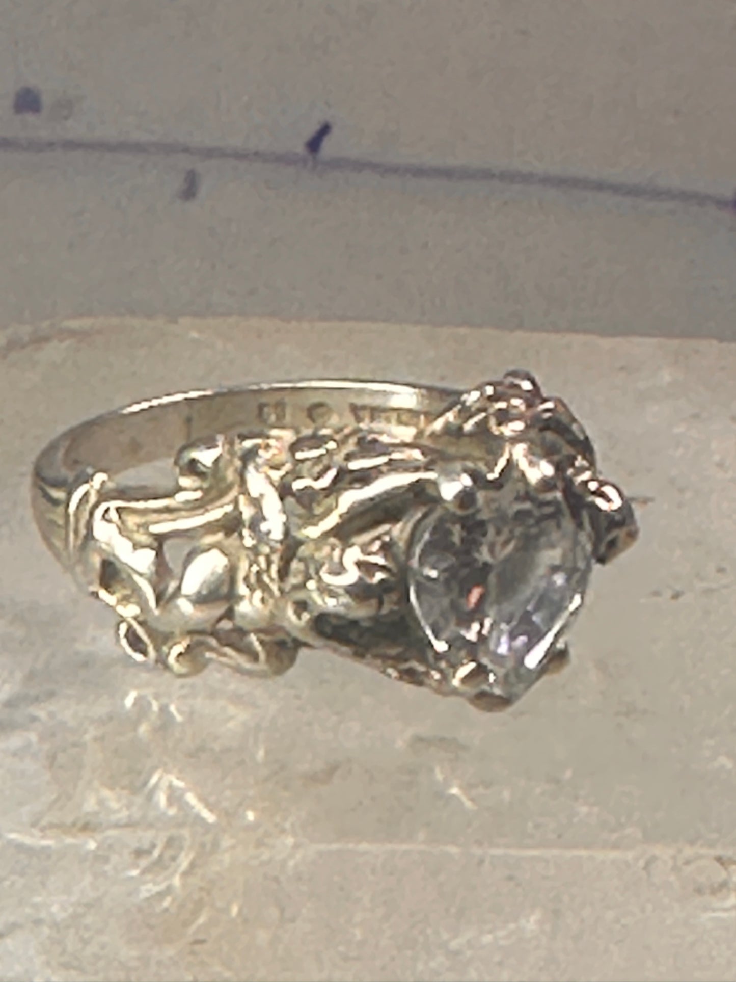 Love Heart Ring Cupid Valentine band size 7 sterling silver women