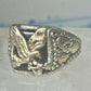 Black Hills Gold Ring eagle leaves Onyx band sterling silver size 8.75 men women
