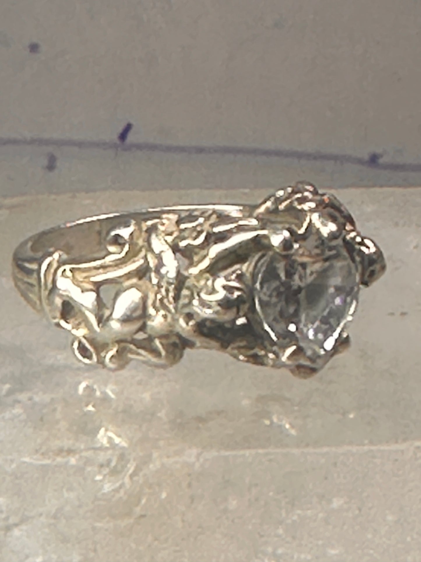 Love Heart Ring Cupid Valentine band size 7 sterling silver women