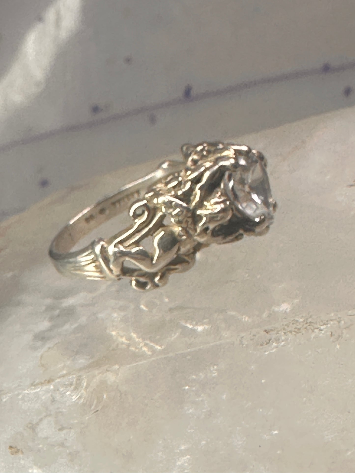 Love Heart Ring Cupid Valentine band size 7 sterling silver women