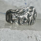 Animal ring Ted Ott Navajo size 5.5 Safari elephant giraffe horse zebra? hippo tiger sterling