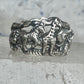 Animal ring Ted Ott Navajo size 5.5 Safari elephant giraffe horse zebra? hippo tiger sterling