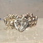 Love Heart Ring Cupid Valentine band size 7 sterling silver women