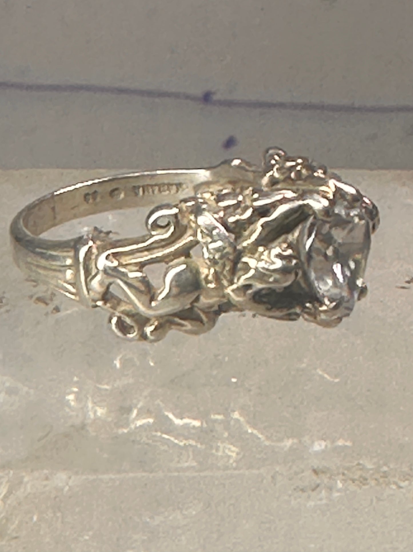 Love Heart Ring Cupid Valentine band size 7 sterling silver women