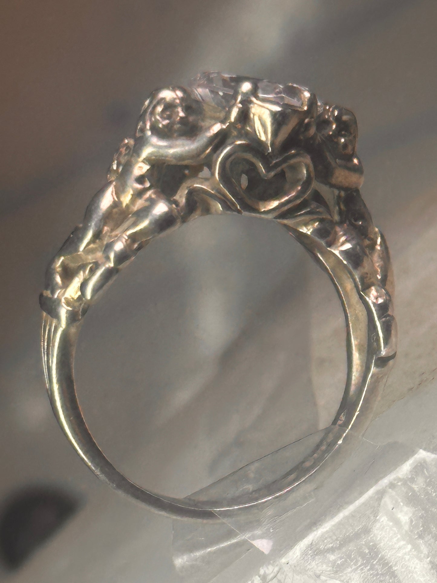 Love Heart Ring Cupid Valentine band size 7 sterling silver women