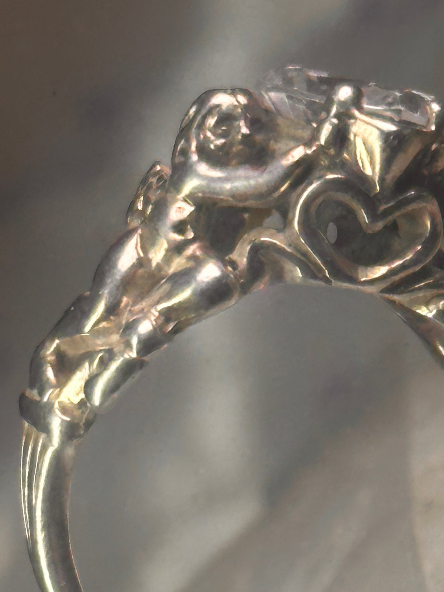 Love Heart Ring Cupid Valentine band size 7 sterling silver women