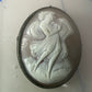 Antique Cameo on Shell Dancing Lady w Harp pendant and Pin