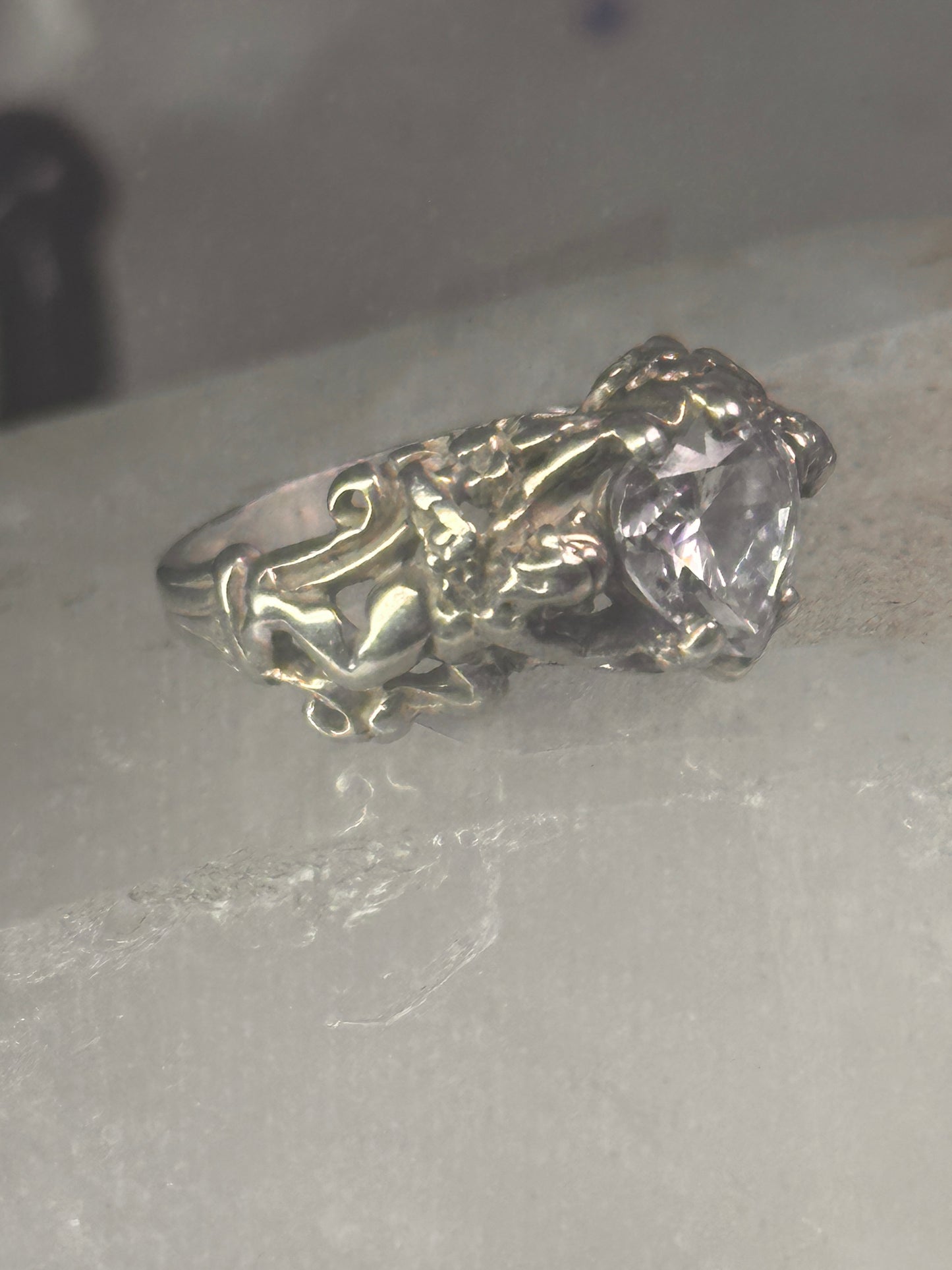 Love Heart Ring Cupid Valentine band size 7 sterling silver women