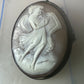 Antique Cameo on Shell Dancing Lady w Harp pendant and Pin