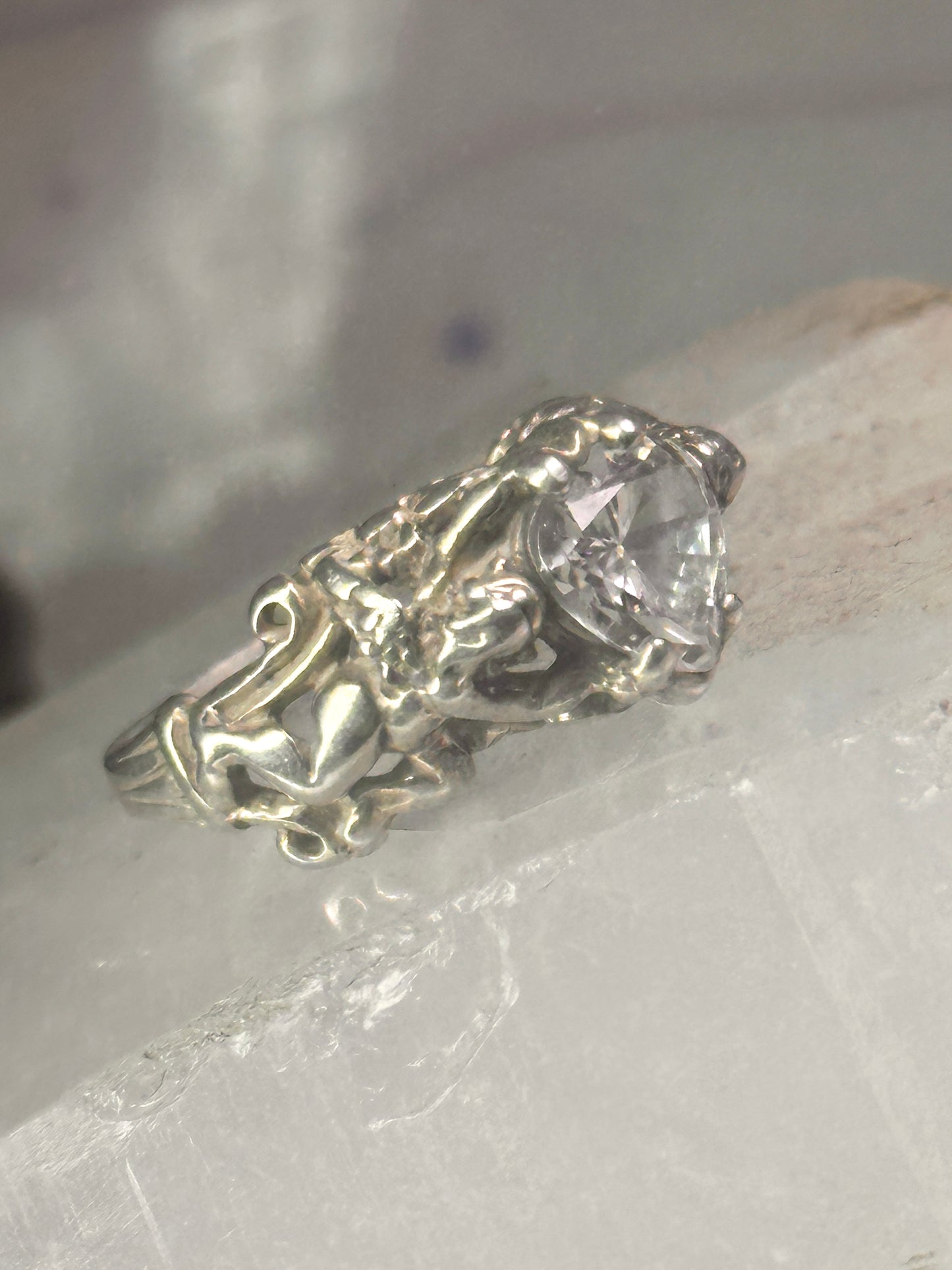 Love Heart Ring Cupid Valentine band size 7 sterling silver women