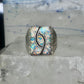 Lab Opal ring size 12 N Lee Navajo hummingbird sterling silver men women