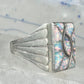 Lab Opal ring size 12 N Lee Navajo hummingbird sterling silver men women