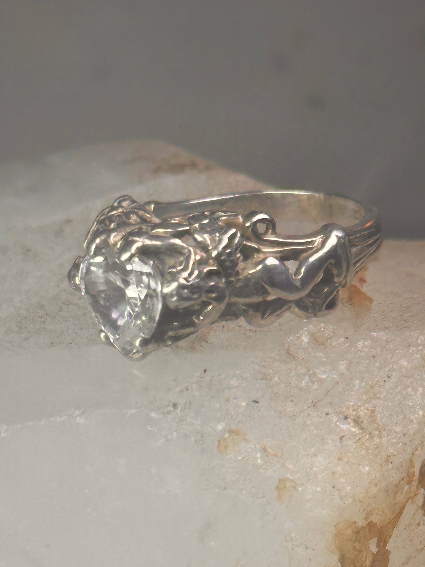 Love Heart Ring Cupid Valentine band size 7 sterling silver women