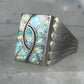Lab Opal ring size 12 N Lee Navajo hummingbird sterling silver men women