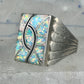 Lab Opal ring size 12 N Lee Navajo hummingbird sterling silver men women