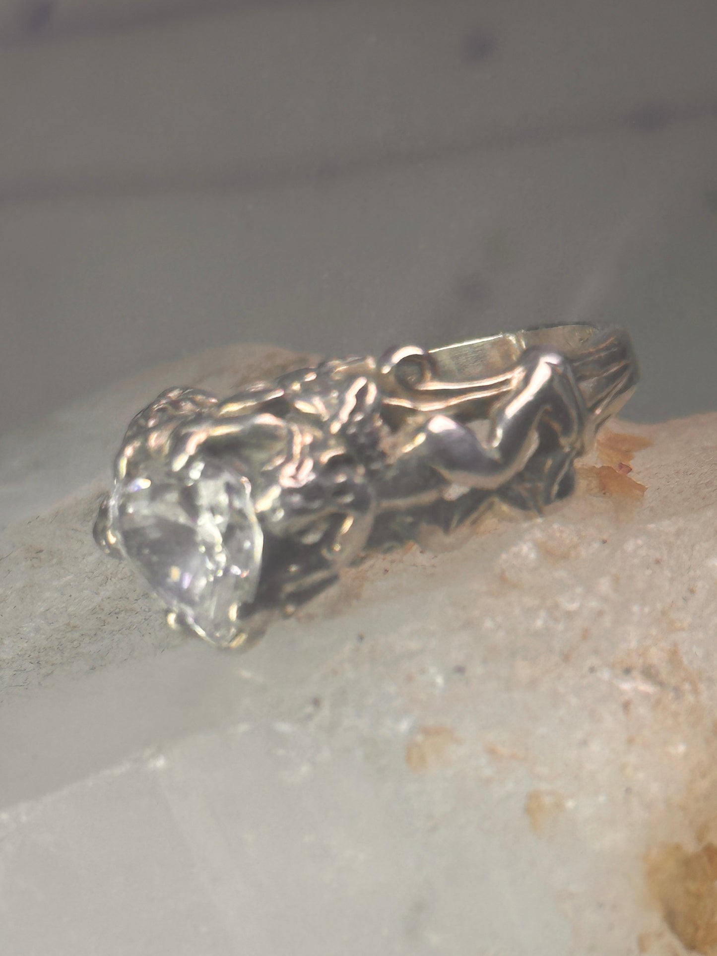 Love Heart Ring Cupid Valentine band size 7 sterling silver women