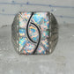 Lab Opal ring size 12 N Lee Navajo hummingbird sterling silver men women