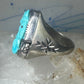 Frog Ring Turquoise carved frogs band coin silver size 12.25 men women