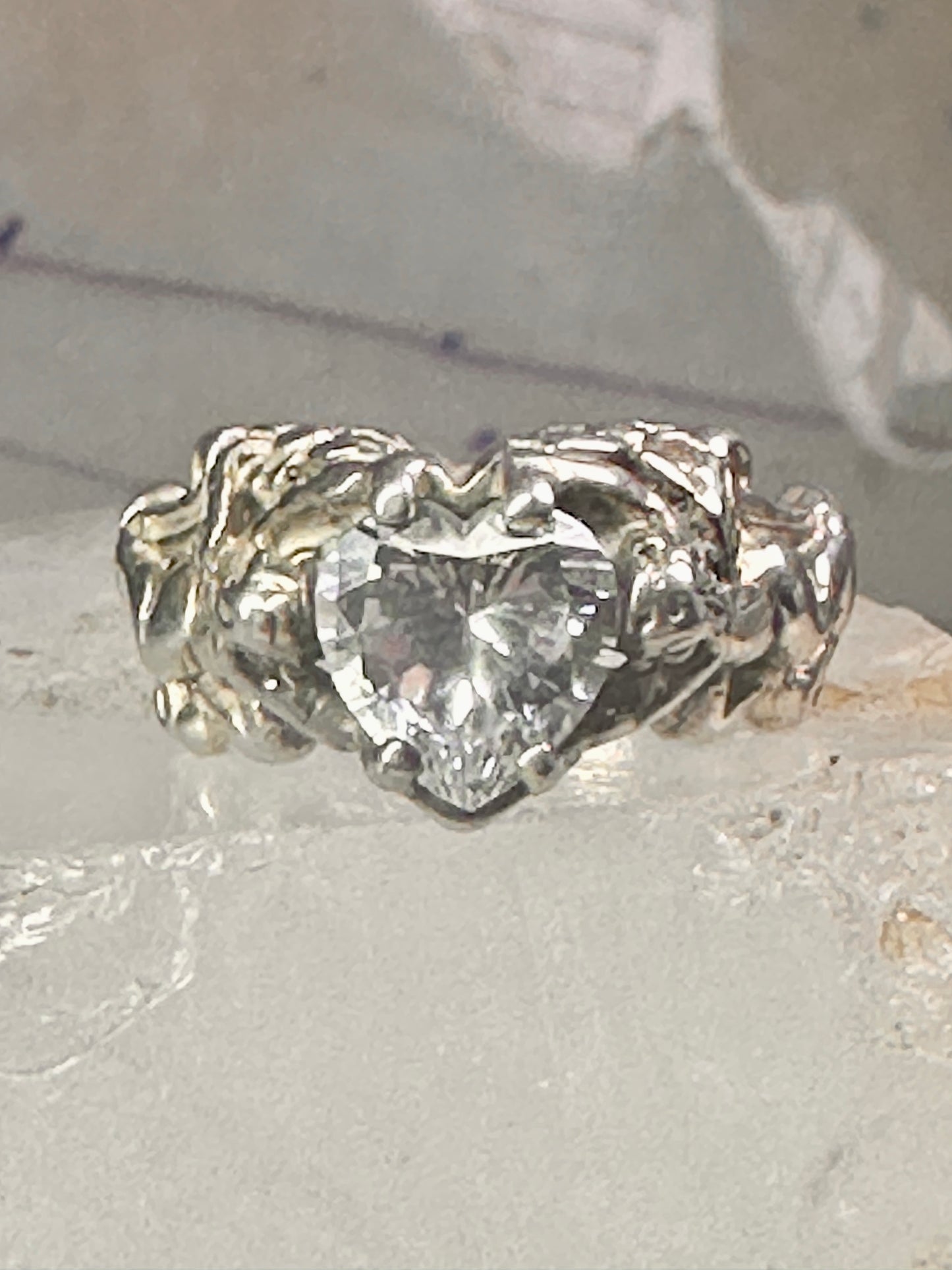 Love Heart Ring Cupid Valentine band size 7 sterling silver women