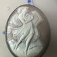 Antique Cameo on Shell Dancing Lady w Harp pendant and Pin