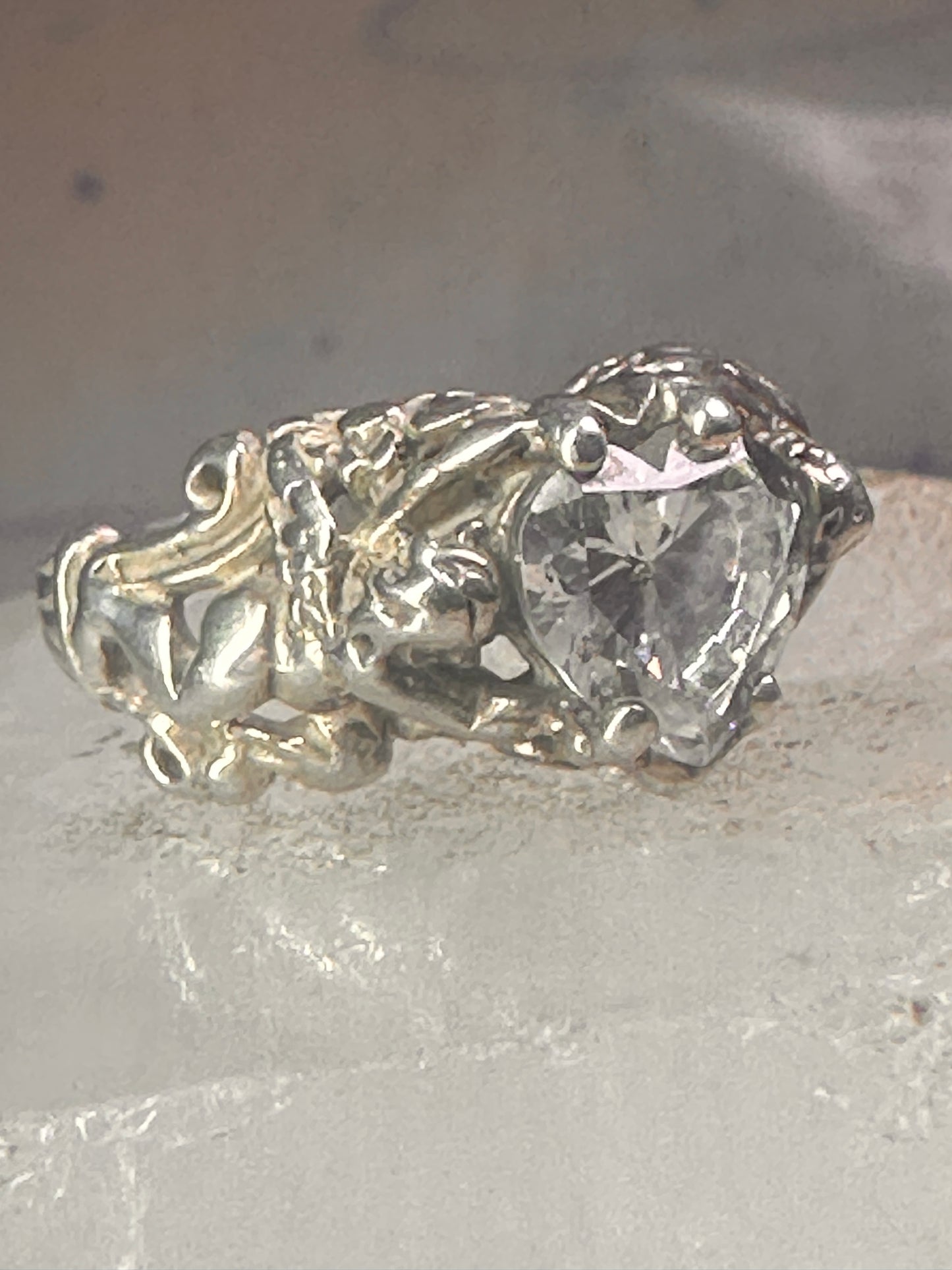 Love Heart Ring Cupid Valentine band size 7 sterling silver women