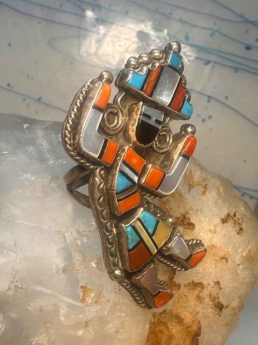 Vintage Kachina ring heavy large Zuni size 6 sterling silver women&nbsp;