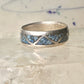 Zuni ring wedding band turquoise chips size 9 sterling silver women men