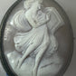 Antique Cameo on Shell Dancing Lady w Harp pendant and Pin