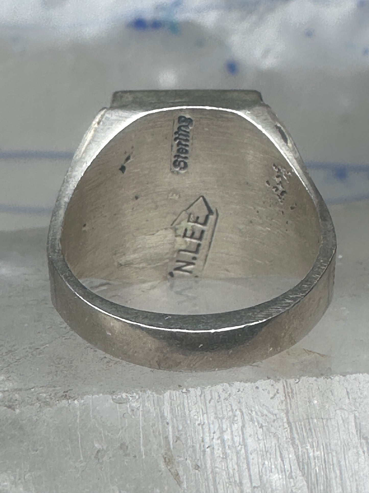 Lab Opal ring size 12 N Lee Navajo hummingbird sterling silver men women