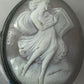 Antique Cameo on Shell Dancing Lady w Harp pendant and Pin