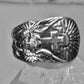 Angel Spoon ring Cross Religious sunrise sun band size 7.50 sterling silver women