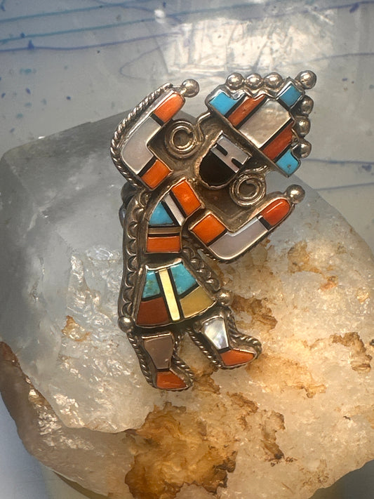 Vintage Kachina ring heavy large Zuni size 6 sterling silver women&nbsp;