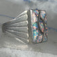 Lab Opal ring size 12 N Lee Navajo hummingbird sterling silver men women