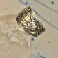 Angel Spoon ring Cross Religious sunrise sun band size 7.50 sterling silver women