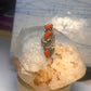Navajo coral ring size 5 sterling silver leaves feathers women signed JH
