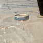 Zuni ring wedding band turquoise chips size 9 sterling silver women men