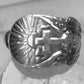 Angel Spoon ring Cross Religious sunrise sun band size 7.50 sterling silver women