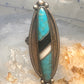 Navajo long ring turquoise onyx mop size 6.5 sterling silver women