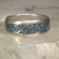 Zuni ring wedding band turquoise chips size 9 sterling silver women men