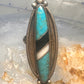 Navajo long ring turquoise onyx mop size 6.5 sterling silver women