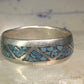Zuni ring wedding band turquoise chips size 9 sterling silver women men