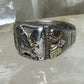 Black Hills Gold  ring Eagle leaves  size 8.75 sterling silver women men