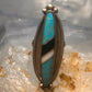 Navajo long ring turquoise onyx mop size 6.5 sterling silver women