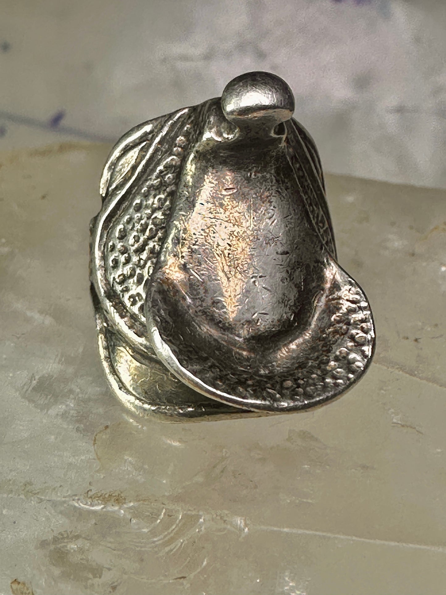 Saddle ring cowgirl cowboy band southwestern size 4 pinky sterling silver women girls