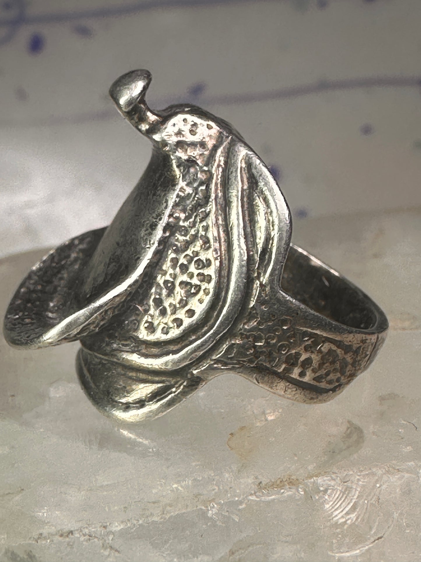 Saddle ring cowgirl cowboy band southwestern size 4 pinky sterling silver women girls