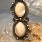 Navajo long ring mother of pearl size 5.7 scalloped beaded sterling silver women