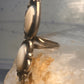 Navajo long ring mother of pearl size 5.7 scalloped beaded sterling silver women