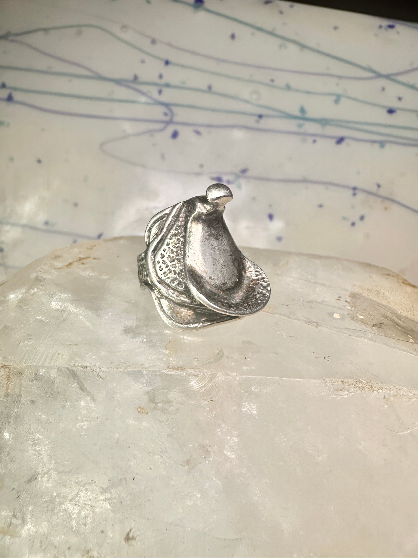 Saddle ring cowgirl cowboy band southwestern size 4 pinky sterling silver women girls