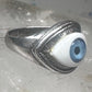 Eye ring size 6.25 blue eyeball band sterling silver women