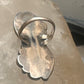 Navajo long ring mother of pearl size 5.7 scalloped beaded sterling silver women